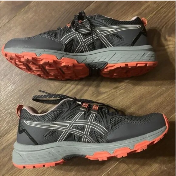 ASICS Women’s Gel Venture 8 Running Shoes Gray/Orange Trail Hiking (Size 7 Wide) - Picture 3 of 9